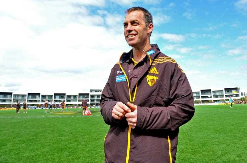 Hawthorn coach Alastair Clarkson looks on at Waverly Park in Melbourne, Thursday, Sept. 25, 2014. Hawthorn play the Sydney Swans in Saturday's AFL Grand Final. Hawthorn coach Alastair Clarkson looks on at Waverly Park in Melbourne, Thursday, Sept. 25, 2014. Hawthorn play the Sydney Swans in Saturday's AFL Grand Final.