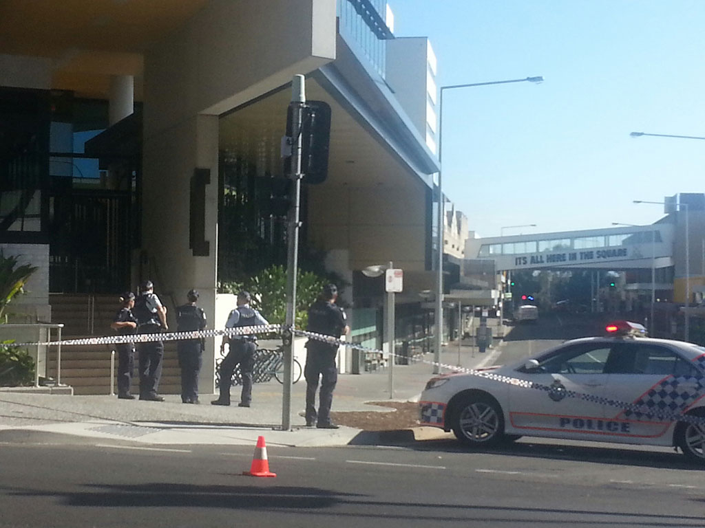 Police have blocked off Bell Street in Ipswich CBD to investigate a suspicious bag that has been left near the Icon Building. Police have blocked off Bell Street in Ipswich CBD to investigate a suspicious bag that has been left near the Icon Building.