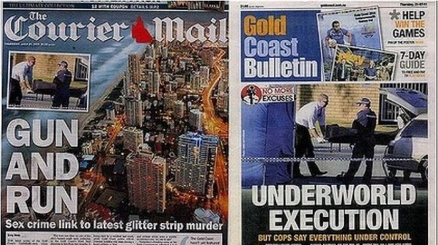 The front pages of the Gold Coast Bulletin and Courier Mail that upset the mother of a man murdered on the Gold Coast The front pages of the Gold Coast Bulletin and Courier Mail that upset the mother of a man murdered on the Gold Coast