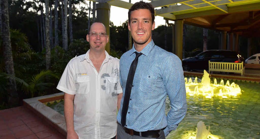 GREAT MESSAGE: Amputee-awareness night organiser Jamie Warner and guest speaker Blake Cochrane, a dual gold medallist at the London Paralympics. GREAT MESSAGE: Amputee-awareness night organiser Jamie Warner and guest speaker Blake Cochrane, a dual gold medallist at the London Paralympics.