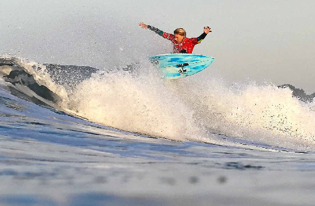 HEADED FOR DEFEAT: Buderim’s Dimiti Stoyle gives it her best shot on Friday in Portugal. HEADED FOR DEFEAT: Buderim’s Dimiti Stoyle gives it her best shot on Friday in Portugal.