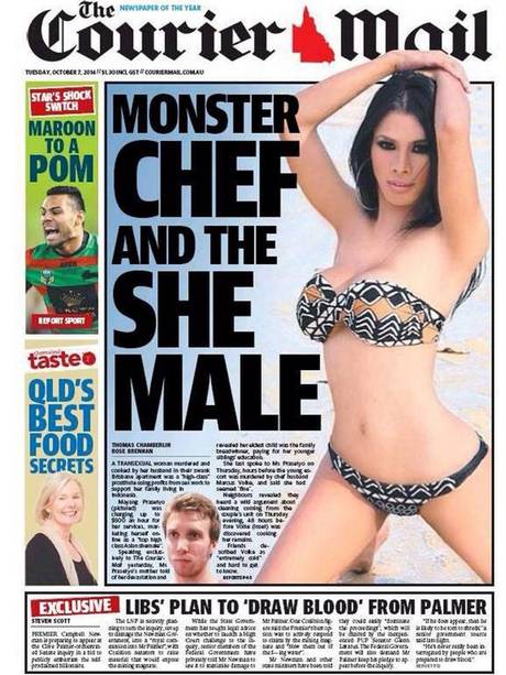 The Courier-Mail's front page provoked outrage The Courier-Mail's front page provoked outrage