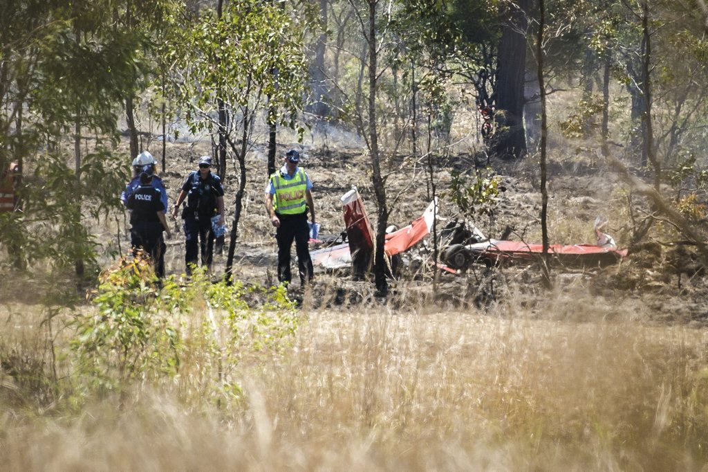 The site of a single engine plane crash in Wooderson, west of Calliope, Queensland, on Wednesday morning. The site of a single engine plane crash in Wooderson, west of Calliope, Queensland, on Wednesday morning.