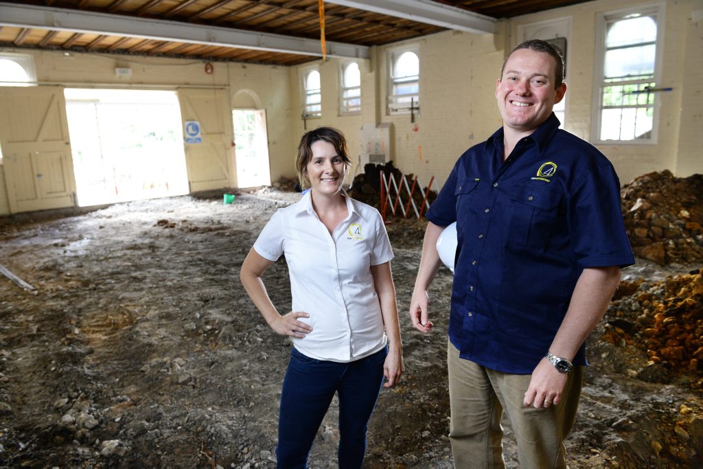 EXCITEMENT ON TAP: Pumpyard Bar and Brewery owner Wade Curtis with executive chef Ali Orchard at the site of the new bar. EXCITEMENT ON TAP: Pumpyard Bar and Brewery owner Wade Curtis with executive chef Ali Orchard at the site of the new bar.