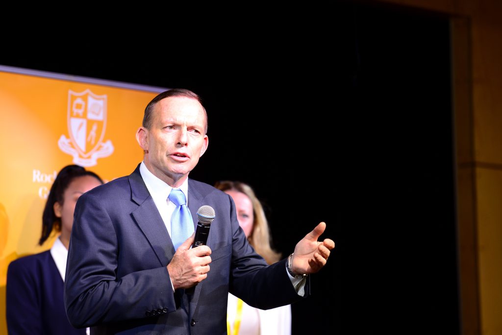 Australian Prime Minister Tony Abbott at Rockhampton Girls Grammar School for an afternoon tea. Photo Sharyn O'Neill / The Morning Bulletin Australian Prime Minister Tony Abbott at Rockhampton Girls Grammar School for an afternoon tea. Photo Sharyn O'Neill / The Morning Bulletin