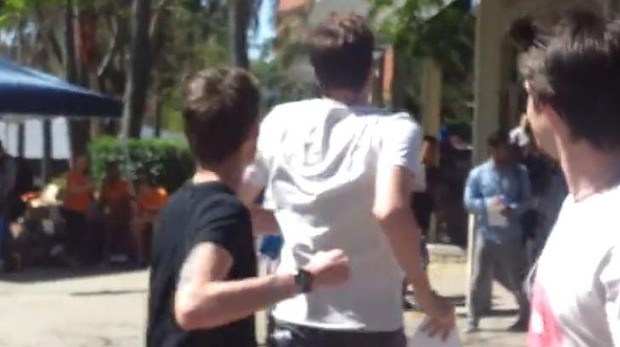 Still from a video showing an assault at the University of Queensland during UQ Union elections
Still from a video showing an assault at the University of Queensland during UQ Union elections