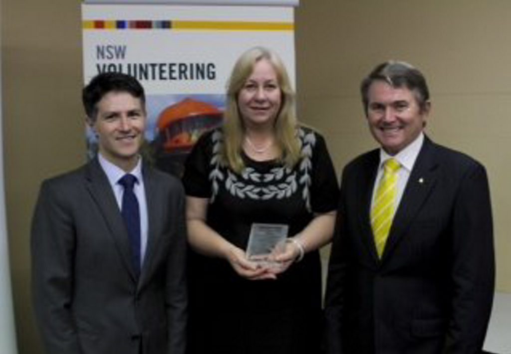 VOLLIE OF THE YEAR: Susan Biggar with NSW Minister for Citizenship and Communities Victor Dominello (left) and Ballina MP Don Page. VOLLIE OF THE YEAR: Susan Biggar with NSW Minister for Citizenship and Communities Victor Dominello (left) and Ballina MP Don Page.