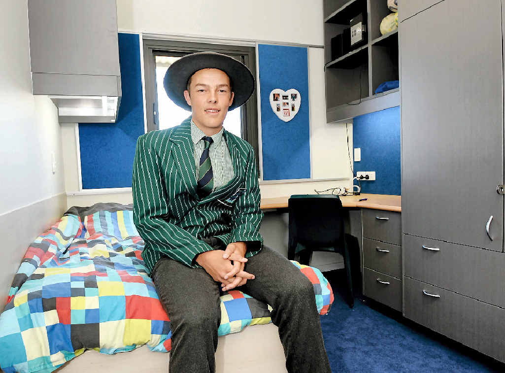 COLLEGE’S COMPLEX: Luke checks out one of the new rooms COLLEGE’S COMPLEX: Luke checks out one of the new rooms