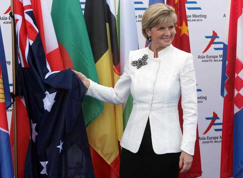 Australian Foreign Minister Julie Bishop arrives to attend the 10th Asia-Europe Meeting (ASEM) on October 16, 2014 in Milan. The Asia-Europe Meeting (ASEM) was created in 1996 as a forum for dialogue and cooperation between Europe and Asia held every two years alternatively in Asia and Europe. Australian Foreign Minister Julie Bishop arrives to attend the 10th Asia-Europe Meeting (ASEM) on October 16, 2014 in Milan. The Asia-Europe Meeting (ASEM) was created in 1996 as a forum for dialogue and cooperation between Europe and Asia held every two years alternatively in Asia and Europe.