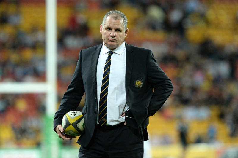 Wallabies coach Ewen McKenzie looks on during the 3rd Bledisloe Cup Test Match against the All Blacks at Suncorp Stadium in Brisbane, Saturday, Oct. 18, 2014. Wallabies coach Ewen McKenzie looks on during the 3rd Bledisloe Cup Test Match against the All Blacks at Suncorp Stadium in Brisbane, Saturday, Oct. 18, 2014.