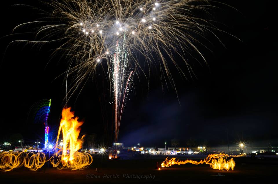 The final night of the North Coast National - fireworks and fire twirlers. The final night of the North Coast National - fireworks and fire twirlers.