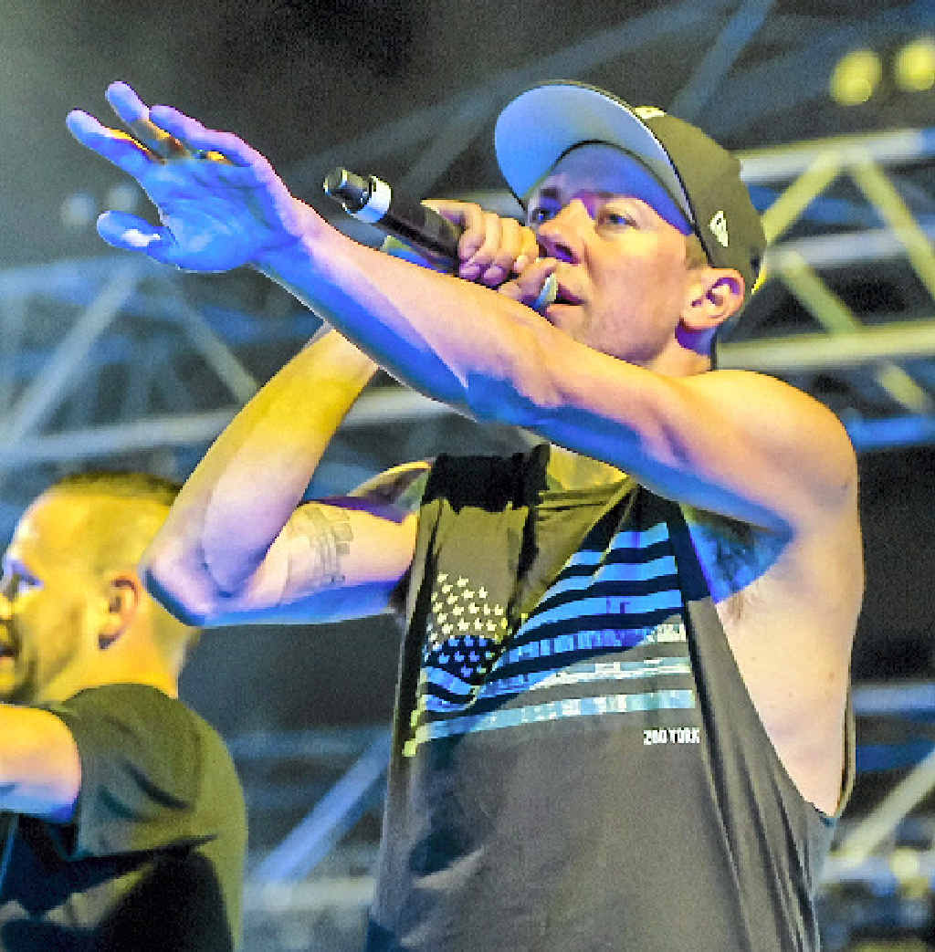 Hilltop Hoods perform at Marley Brown Oval in Gladstone. Hilltop Hoods perform at Marley Brown Oval in Gladstone.