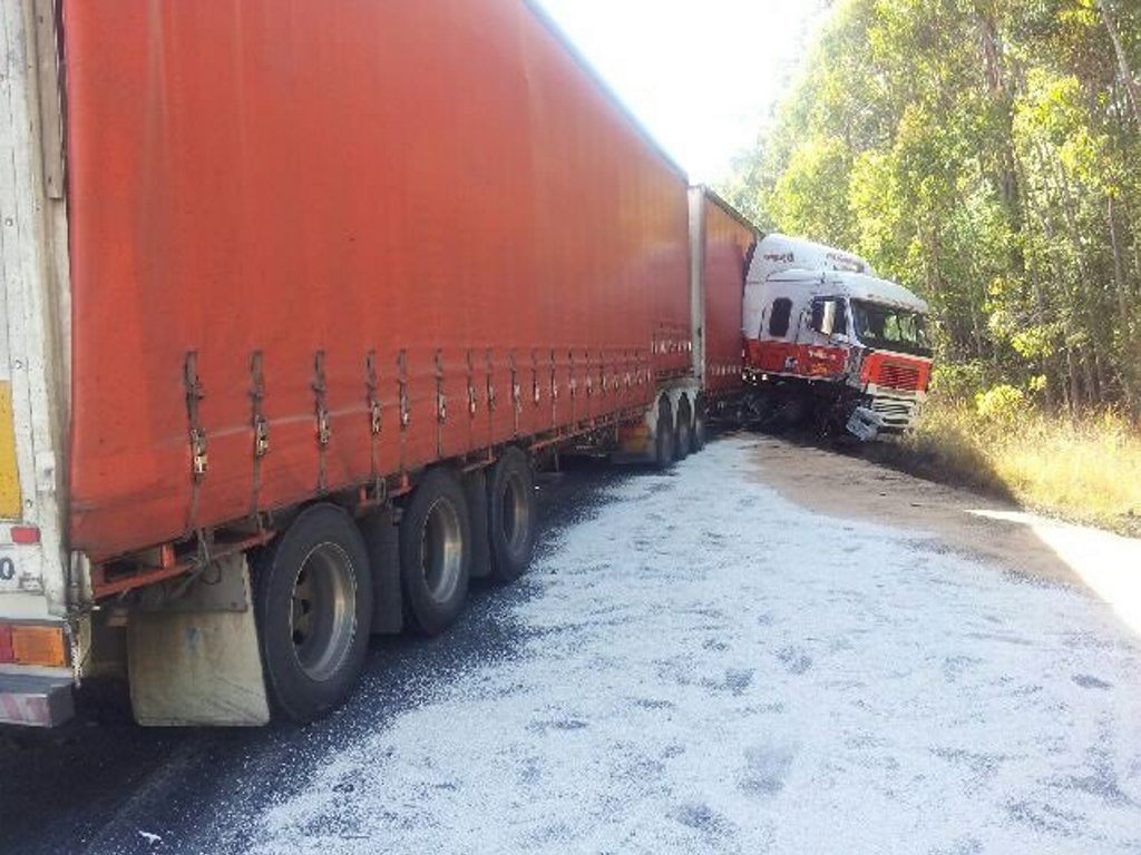 The Highway remains closed at Dirty Creek after a truck crash. The Highway remains closed at Dirty Creek after a truck crash.