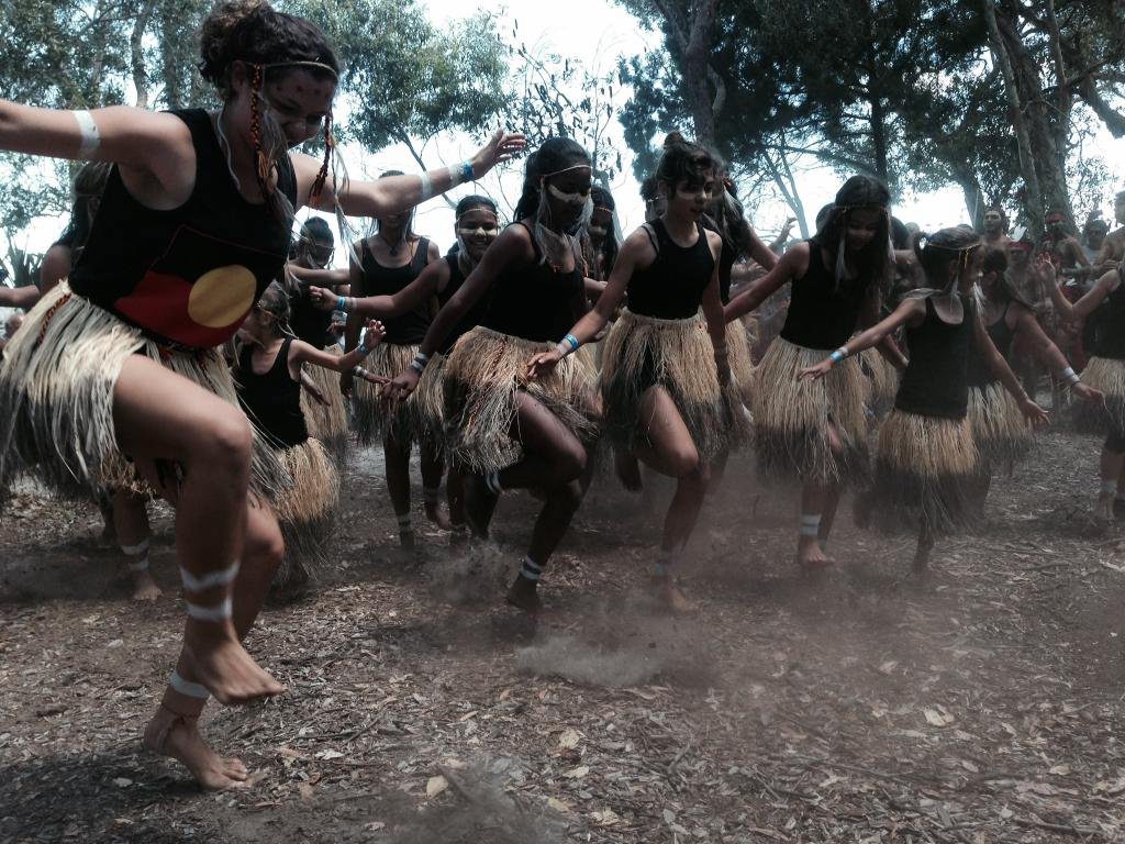 Aboriginal dancers perform on Fraser Island ahead of the Federal Court sitting. Aboriginal dancers perform on Fraser Island ahead of the Federal Court sitting.