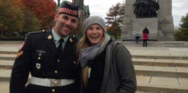 Tourist Megan Underwood posed with Corporal Cirillo before he was shot. Photo: Megan Underwood / Facebook. Tourist Megan Underwood posed with Corporal Cirillo before he was shot. Photo: Megan Underwood / Facebook.