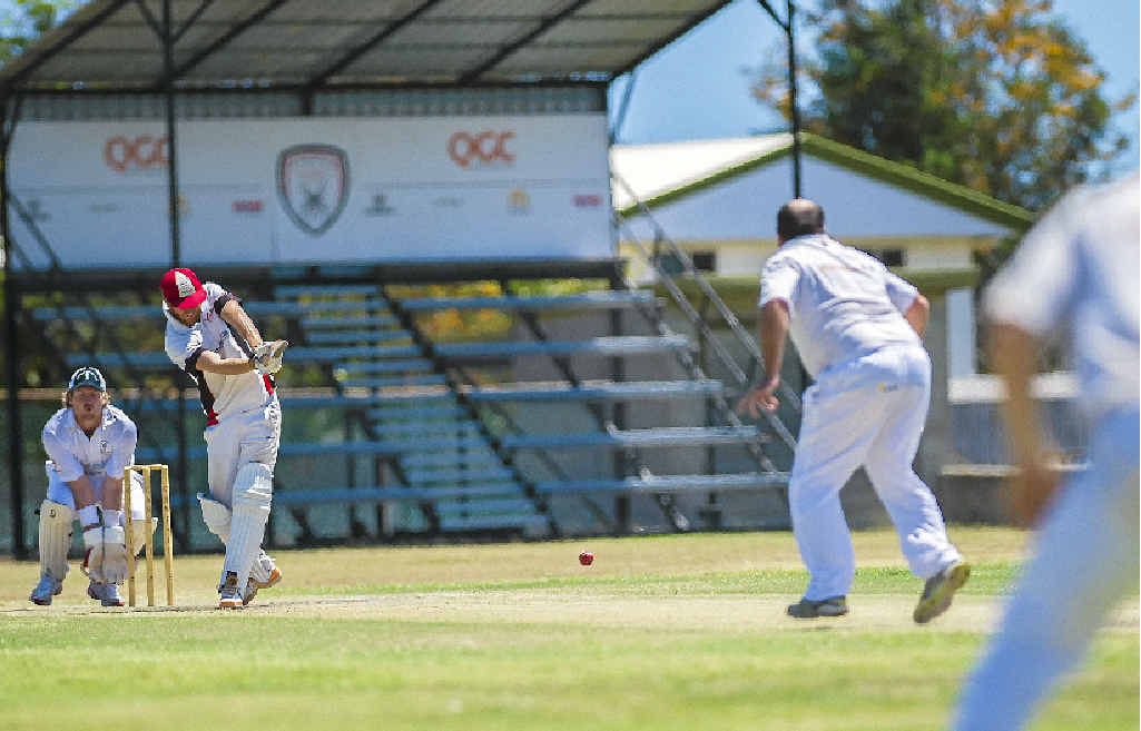 BIG HIT: Yaralla’s Dylan Cross during the Yaralla v Rockhampton Brothers cricket match at the Yaralla Oval. BIG HIT: Yaralla’s Dylan Cross during the Yaralla v Rockhampton Brothers cricket match at the Yaralla Oval.