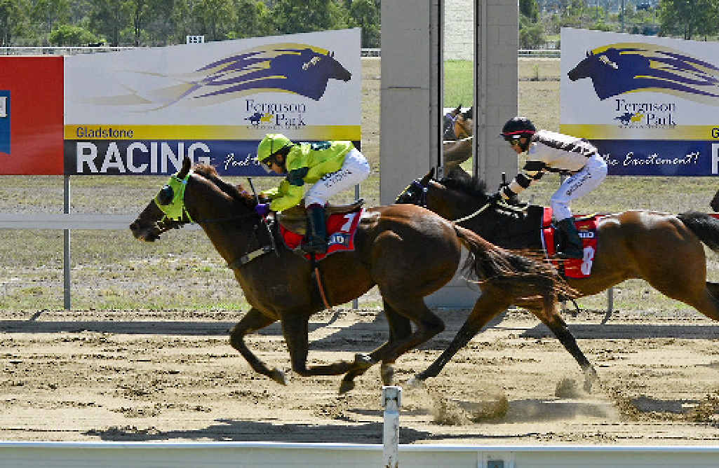 GOOD WIN: Streetfire, ridden by Shenny Chan and trained by Rockhampton trainer Shane Sigvart, crosses the line first to win the Carly-Mae Pye Benchmark 55 Handicap at Ferguson Park. Sigvart was over the moon to have won the event, as he was unable to enter into the Rockhampton memorial race last week. GOOD WIN: Streetfire, ridden by Shenny Chan and trained by Rockhampton trainer Shane Sigvart, crosses the line first to win the Carly-Mae Pye Benchmark 55 Handicap at Ferguson Park. Sigvart was over the moon to have won the event, as he was unable to enter into the Rockhampton memorial race last week.