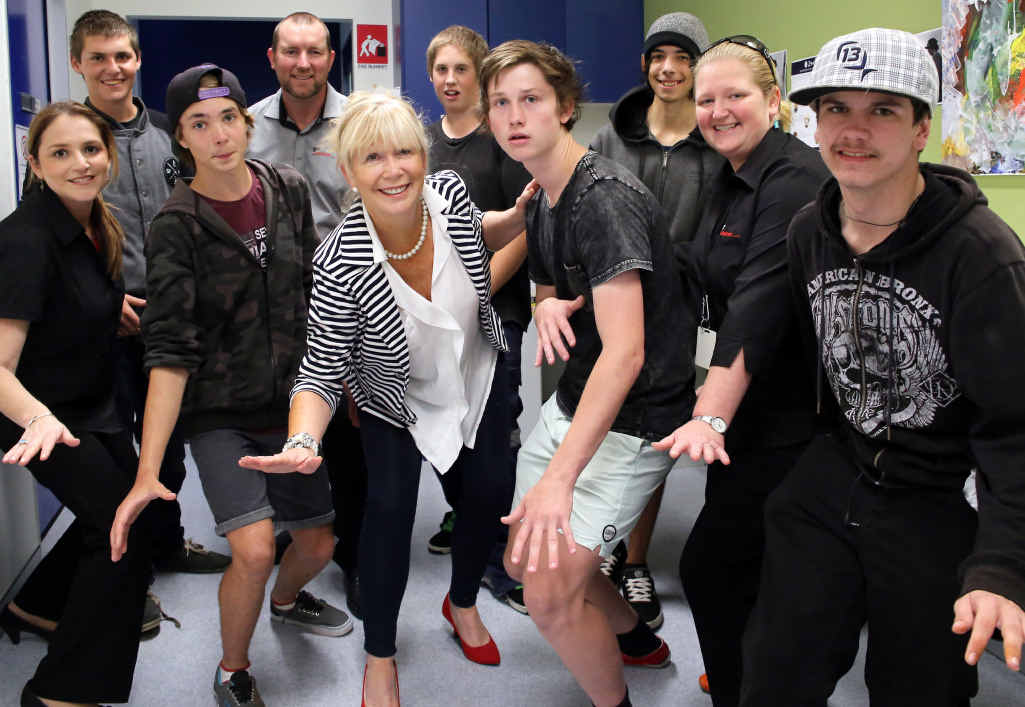 KAPOW: Key Employment staff and KAPOW students with Mayor Denise Knight just before the students gave a presentation. KAPOW: Key Employment staff and KAPOW students with Mayor Denise Knight just before the students gave a presentation.