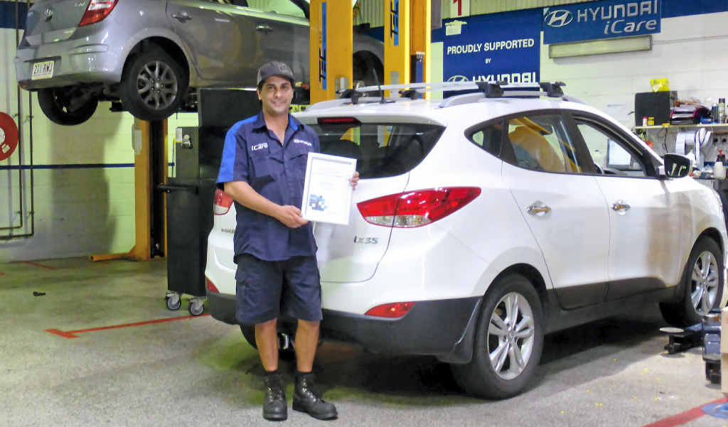 Mackay man Daniel Burow has won the title of National Service Technician of the year at the Hyundai National Skills Competition. Mackay man Daniel Burow has won the title of National Service Technician of the year at the Hyundai National Skills Competition.