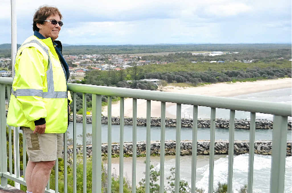 MARINE SERVICES: Marine Rescue NSW Evans Head Unit Commander Karen Brown at the Razorback Lookout which will participate in the new shark alarm system. MARINE SERVICES: Marine Rescue NSW Evans Head Unit Commander Karen Brown at the Razorback Lookout which will participate in the new shark alarm system.