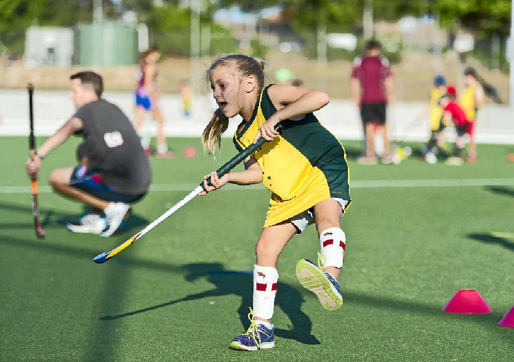 ENTHUSIASM: Kaitlin Jannestitt takes part in the Gladstone Hook in 2 Hockey program, which is running for five weeks. ENTHUSIASM: Kaitlin Jannestitt takes part in the Gladstone Hook in 2 Hockey program, which is running for five weeks.