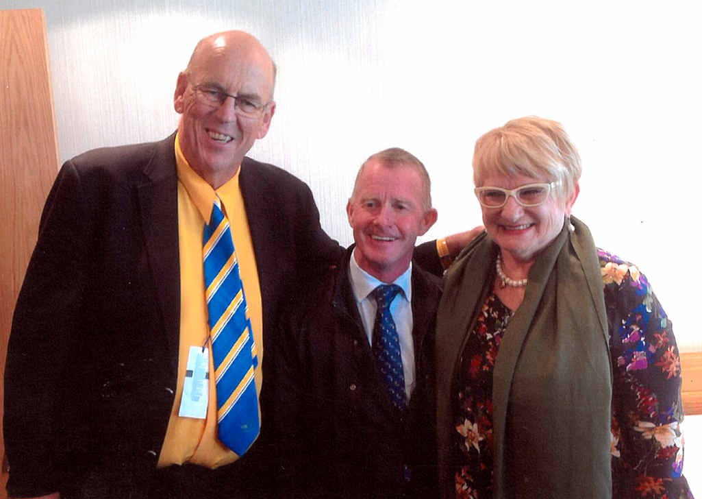 RACING ROYALTY: Vintage Crop’s winning Melbourne Cup jockey of 1993, Michael Kinane (centre), with The Morning Bulletin’s racing writer Tony McMahon and wife Jean at a function at The Curragh racecourse in Ireland in August. RACING ROYALTY: Vintage Crop’s winning Melbourne Cup jockey of 1993, Michael Kinane (centre), with The Morning Bulletin’s racing writer Tony McMahon and wife Jean at a function at The Curragh racecourse in Ireland in August.
