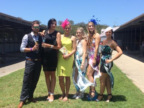 Some of the well-dressed people at the Gladstone race track for Melbourne Cup Day racing. Some of the well-dressed people at the Gladstone race track for Melbourne Cup Day racing.