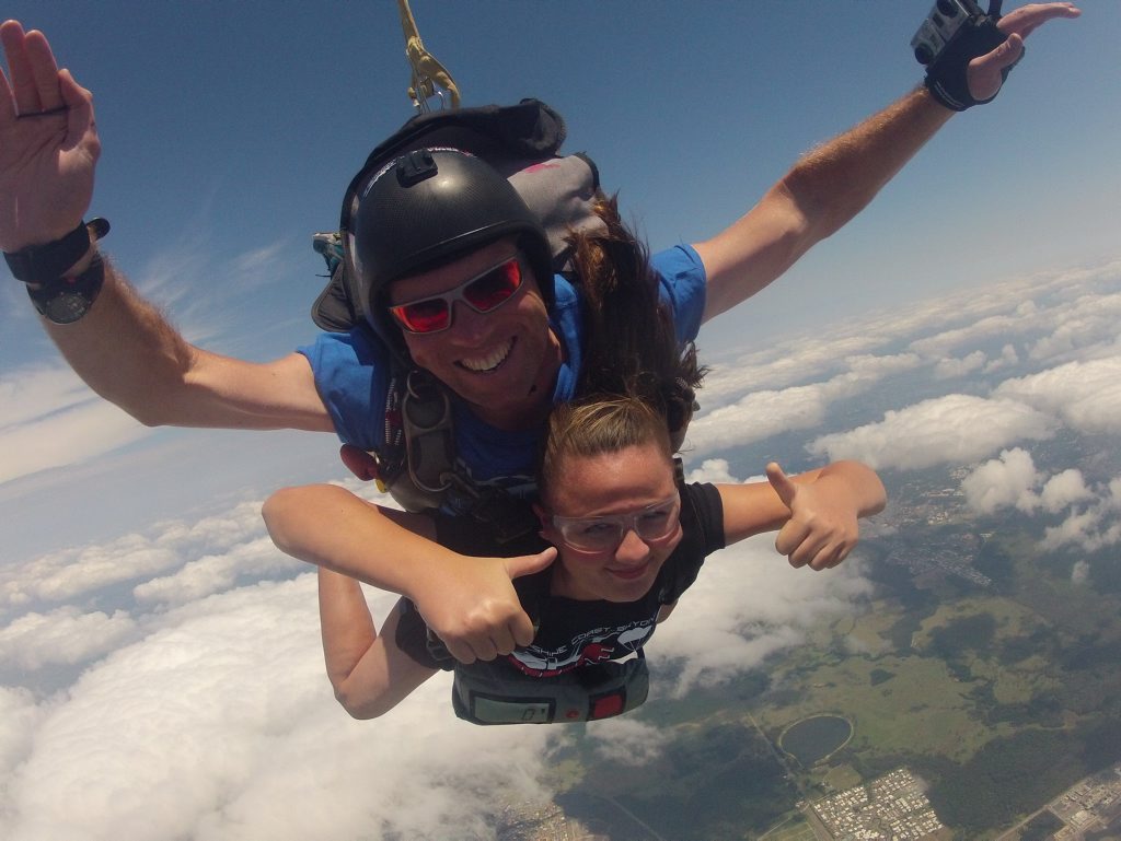 Skydive instructor Steven Fullop and Cancer survivor Nicole Wilson Photo Contributed Skydive instructor Steven Fullop and Cancer survivor Nicole Wilson Photo Contributed