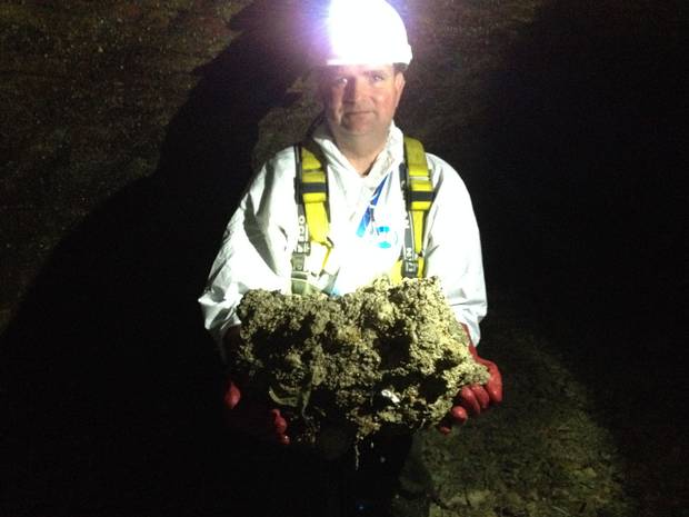 British sewer worker Tim Henderson holding a fatberg British sewer worker Tim Henderson holding a fatberg