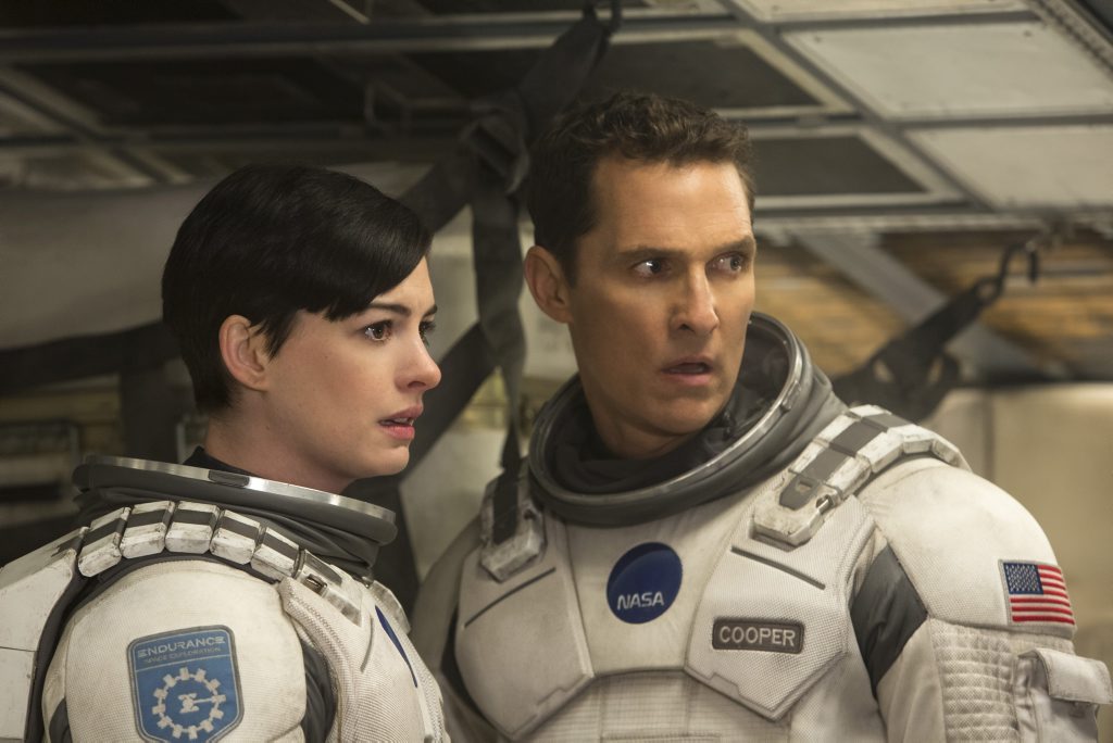 Matthew McConaughey and Anne Hathaway play astronauts in search of a hospitable planet in Interstellar. Matthew McConaughey and Anne Hathaway play astronauts in search of a hospitable planet in Interstellar.