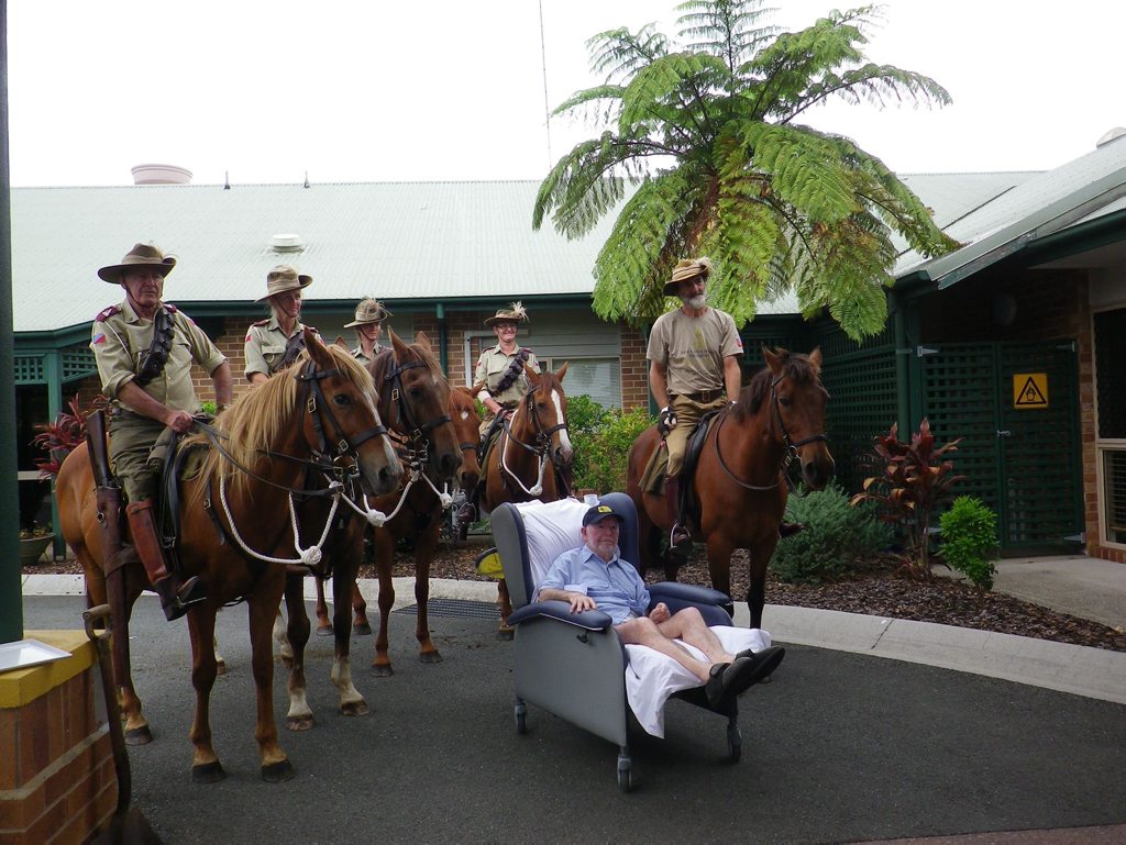 It was a magical moment on Remembrance Day and Anzac Day when former 5th Light Horse Regiment Maleny Troop Quartermaster Bob Allen was reunited with a horse called Benny'. Bob passed away in January 2014. It was a magical moment on Remembrance Day and Anzac Day when former 5th Light Horse Regiment Maleny Troop Quartermaster Bob Allen was reunited with a horse called Benny'. Bob passed away in January 2014.