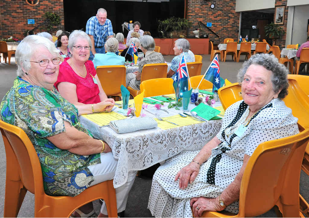 Joy Edmunds, Sheryl Magarry and Ivy Westling at a previous Uniting Church lunch. Joy Edmunds, Sheryl Magarry and Ivy Westling at a previous Uniting Church lunch.