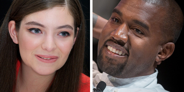 Kiwi singer Lorde and rapper Kanye West. Kiwi singer Lorde and rapper Kanye West.