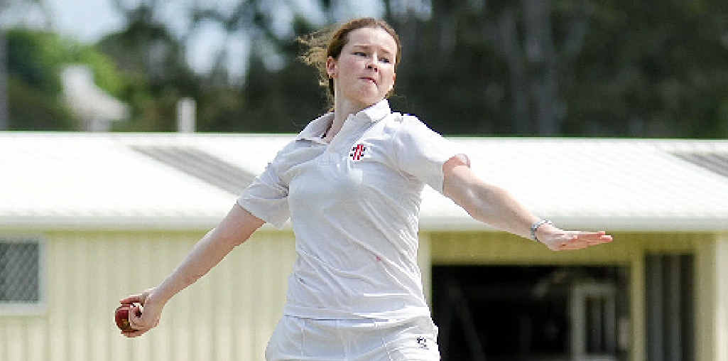 ON FIRE: Alice Cartwright in action for Harlequins in Gympie reserve grade cricket. ON FIRE: Alice Cartwright in action for Harlequins in Gympie reserve grade cricket.