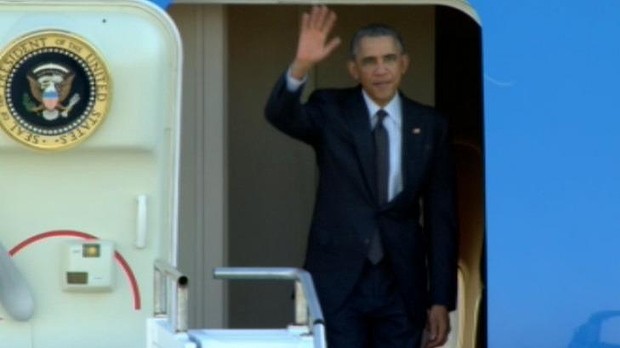 Barack Obama arrives in Brisbane for the G20 summit. Photo: Photo: Nine News/Twitter
Barack Obama arrives in Brisbane for the G20 summit. Photo: Photo: Nine News/Twitter