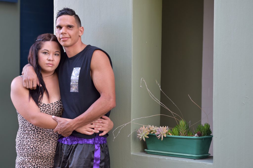 Image for sale: Boxer Jeremy Dodds, with his partner Tina Kake. Photo: Brett Wortman / Sunshine Coast Daily