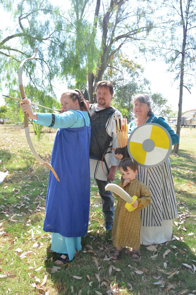 TO THE POINT: Nazrin and Kenny Black (front) look to launch the Vikings into the South Burnett, alongside history enthusiasts Ross and Sandy Towell. Photo Keagan Elder / South Burnett Times TO THE POINT: Nazrin and Kenny Black (front) look to launch the Vikings into the South Burnett, alongside history enthusiasts Ross and Sandy Towell. Photo Keagan Elder / South Burnett Times
