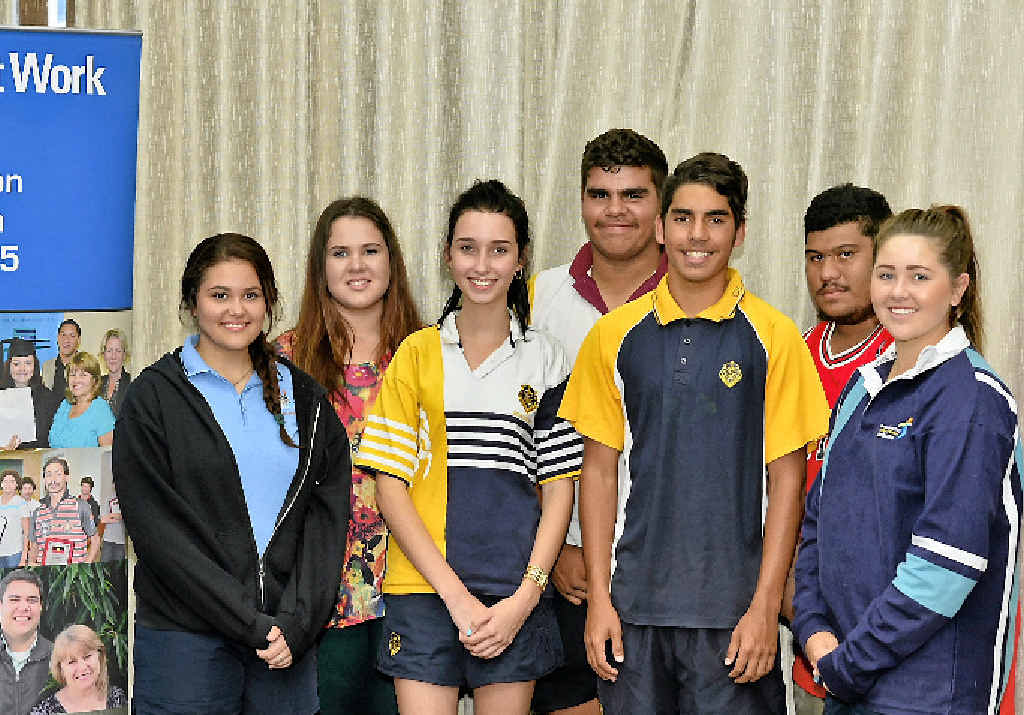 PROUD MOMENT: Taleah Cleland, Bonnie-Jean Murradd, Billie Hamilton, Tyarn Eggmolesse, William Docherty, Noah Johnson and Georgia McManus have graduated from their respective traineeships, supported by Santos GLNG. PROUD MOMENT: Taleah Cleland, Bonnie-Jean Murradd, Billie Hamilton, Tyarn Eggmolesse, William Docherty, Noah Johnson and Georgia McManus have graduated from their respective traineeships, supported by Santos GLNG.