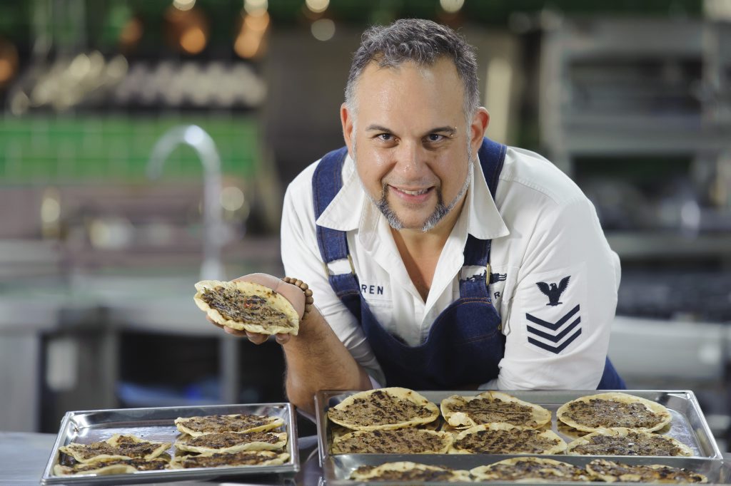 Recipe to Riches contestant Savva Argyrou pictured with his lamb kebabs. Recipe to Riches contestant Savva Argyrou pictured with his lamb kebabs.