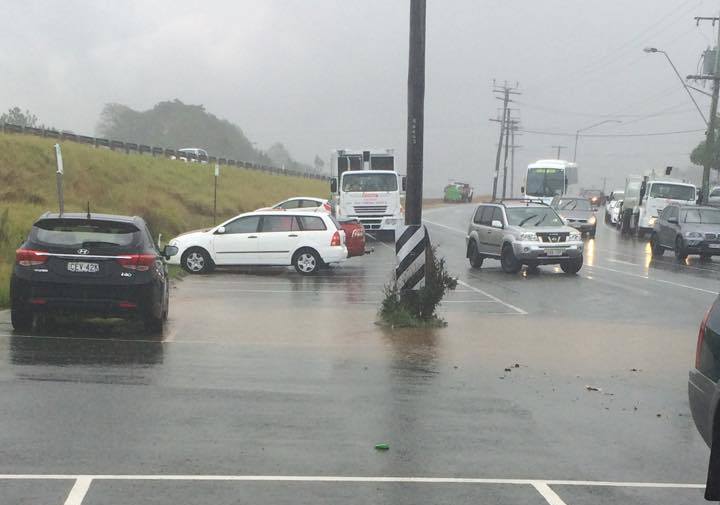 Cars in the heavy downpour at Forest Glen on the Sunshine Coast on Tuesday. Photo: Melissa Zamprogno via Sunshine Coast Daily Facebook page. Cars in the heavy downpour at Forest Glen on the Sunshine Coast on Tuesday. Photo: Melissa Zamprogno via Sunshine Coast Daily Facebook page.