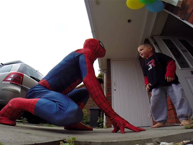 Jayden with his dad during his birthday celebration surprise. Jayden with his dad during his birthday celebration surprise.