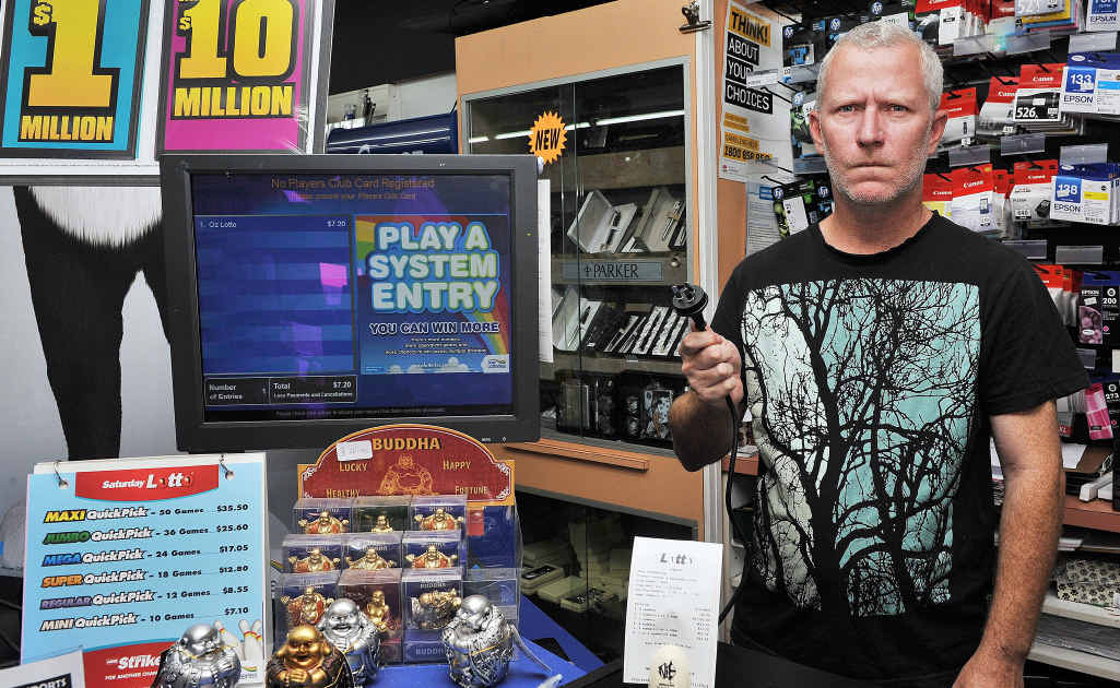 UNHAPPY: Dan Wickham is calling on all newsagents to protest against supermarkets such as Woolworth and Coles selling lotto tickets from next April. UNHAPPY: Dan Wickham is calling on all newsagents to protest against supermarkets such as Woolworth and Coles selling lotto tickets from next April.