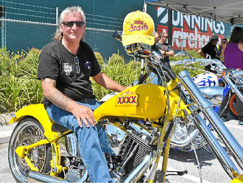 Gary Anderson with one of his two award-winning custom Harley-Davidsons at the White Ribbon Riders show ’n’ shine on Saturday.