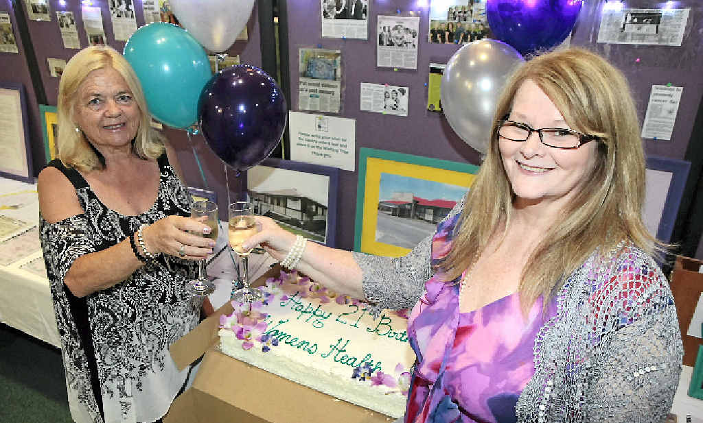GOING STRONG: Lorna McGrath and Robyn Liddell celebrate the 21st birthday of the Gladstone Women’s Health Centre. GOING STRONG: Lorna McGrath and Robyn Liddell celebrate the 21st birthday of the Gladstone Women’s Health Centre.
