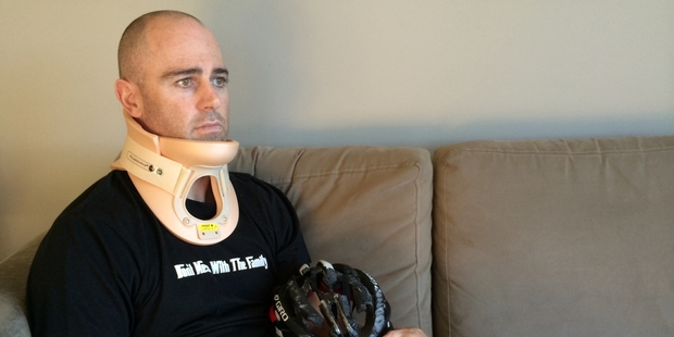 John Boyles is resting at home after a hit-and-run left him with two broken vertebrae. Photo / Natalie Akoorie John Boyles is resting at home after a hit-and-run left him with two broken vertebrae. Photo / Natalie Akoorie