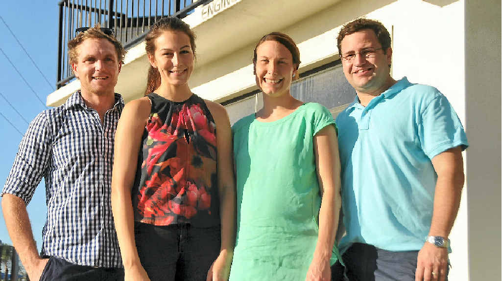 YUM YUM: Gelato entrepreneurs Sam Hill, Julia Imarisio, Heidi and Jeremy Hastings outside their soon-to-be opened store Gelaspresso. YUM YUM: Gelato entrepreneurs Sam Hill, Julia Imarisio, Heidi and Jeremy Hastings outside their soon-to-be opened store Gelaspresso.