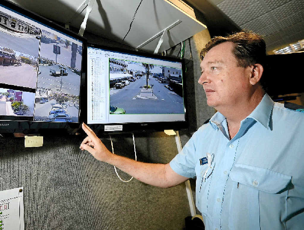 BIG BROTHER: Rockhampton Sergent Paul Bennett keeps a close eye on what is going on in Rockhampton’s CBD through CCTV footage. BIG BROTHER: Rockhampton Sergent Paul Bennett keeps a close eye on what is going on in Rockhampton’s CBD through CCTV footage.