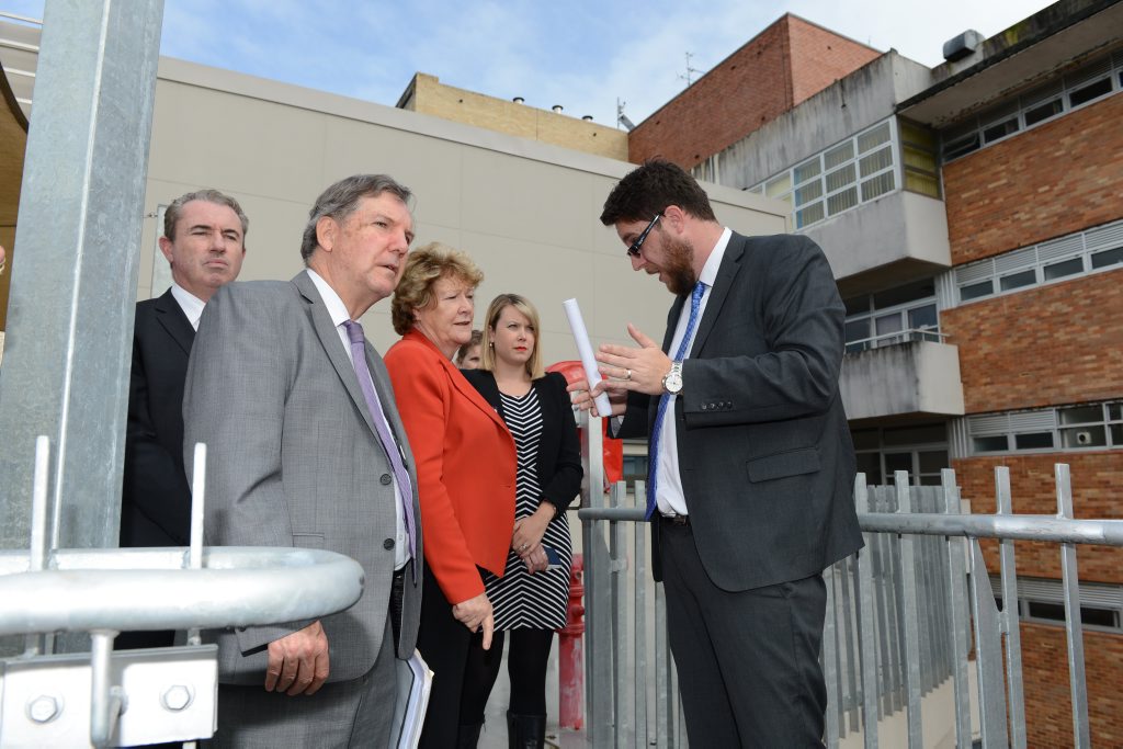 Northern NSW Local Health District chief executive Chris Crawford (in grey suit at front) pictured during a tour of Lismore Base Hospital with NSW Health Minister Jillian Skinner. Northern NSW Local Health District chief executive Chris Crawford (in grey suit at front) pictured during a tour of Lismore Base Hospital with NSW Health Minister Jillian Skinner.