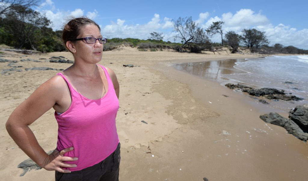 Trish (no surname given) is grateful to a stranger who rescued her stepson who got into difficulty while swimming off Lammemoor Beach earlier this month. Trish (no surname given) is grateful to a stranger who rescued her stepson who got into difficulty while swimming off Lammemoor Beach earlier this month.
