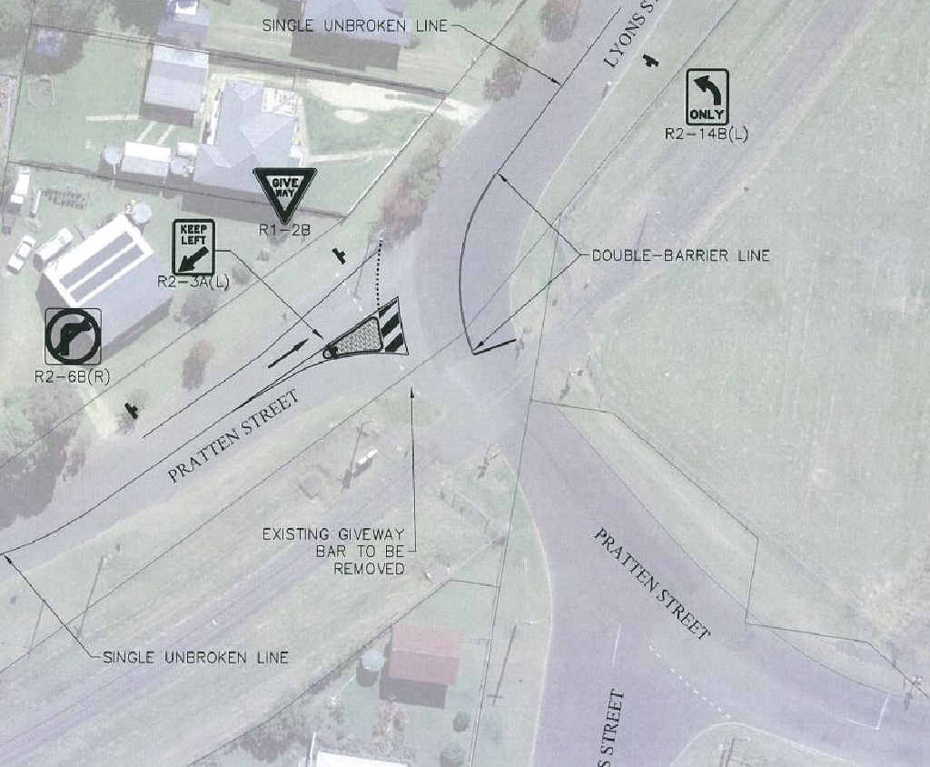 PROPOSED CHANGES: Do you want Pratten St to become left in, left out only near Lyons St? Let council know what you think. PROPOSED CHANGES: Do you want Pratten St to become left in, left out only near Lyons St? Let council know what you think.